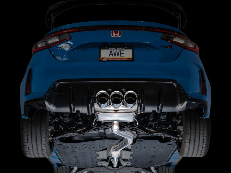 AWE Tuning 2023 Honda Civic Type R FL5 Touring Edition Exhaust w/ Triple Chrome Silver Tips 3015-52287 3015-52287 Photo - Mounted