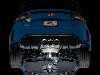 AWE Tuning 2023 Honda Civic Type R FL5 Touring Edition Exhaust w/ Triple Chrome Silver Tips 3015-52287 3015-52287 Photo - Mounted