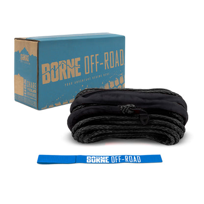 Borne Off-Road Synthetic Rope - 3/8in x 85ft - Black BNWN-SR-38-85BK BNWN-SR-38-85BK Photo - Primary