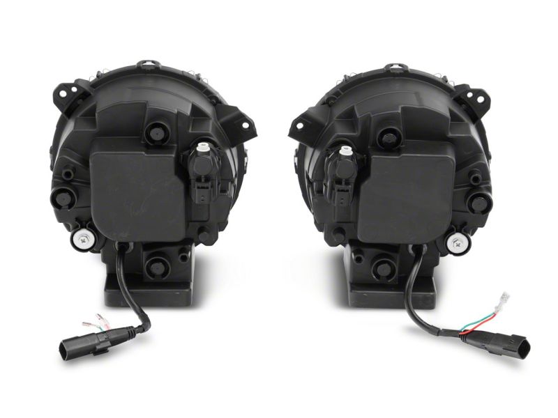 Raxiom 18-23 Jeep Wrangler JL Axial Series 9-In LED Angel Eye Headlights- Blk Housing (Clear Lens) J167045 J167045 Photo - Close Up