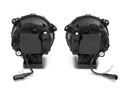 Raxiom 18-23 Jeep Wrangler JL Axial Series 9-In LED Angel Eye Headlights- Blk Housing (Clear Lens) J167045 J167045 Photo - Close Up