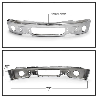 Spyder Ford F150 09-14 w/Fog Light Hole w/o Harley Model Front Bumper - Chrome (OEM 9L3Z17757B) 9948480 9948480 Photo - Unmounted