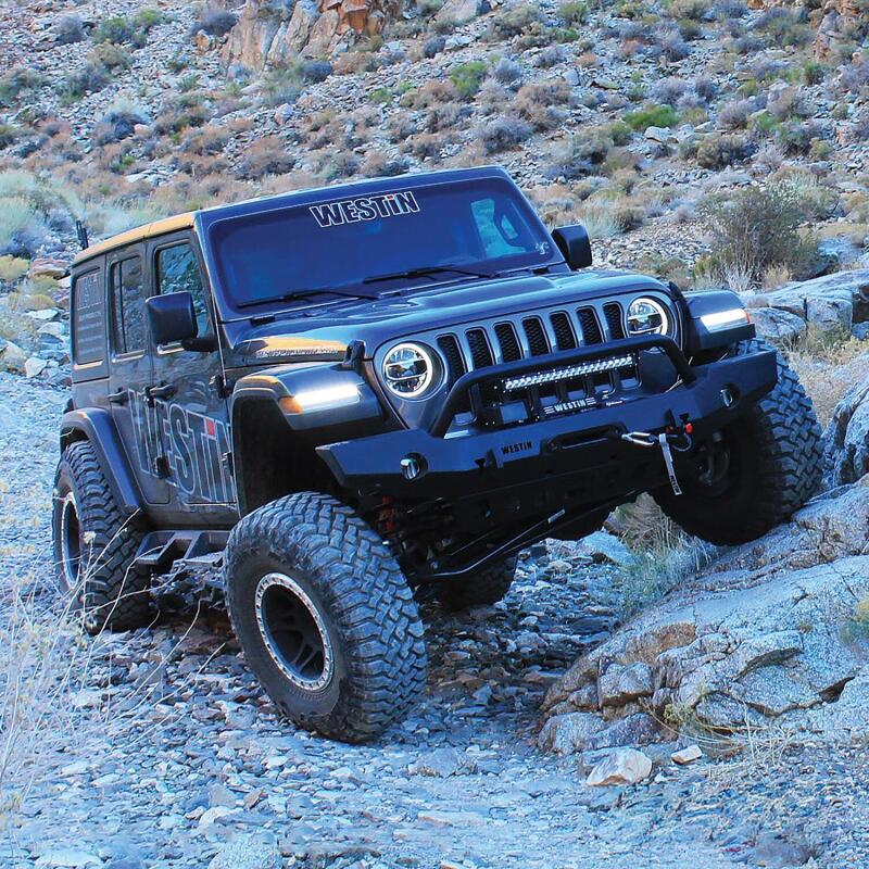 Westin WJ2 Full Width Front Bumper w/Bull Bar 59-80115 Photo - Mounted