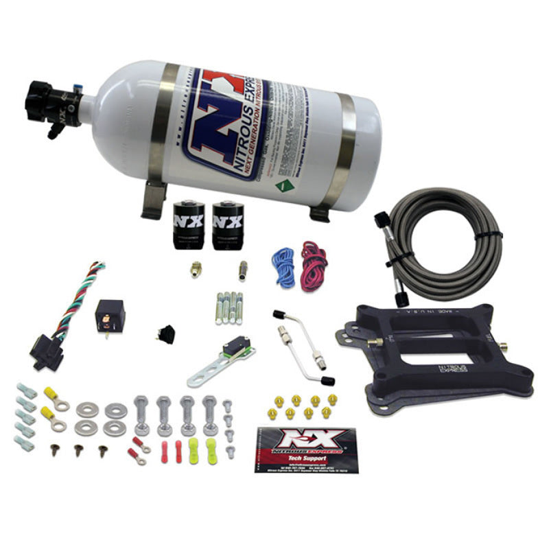 Nitrous Express 4150 4-BBL/Gasoline Nitrous Kit (100-500HP) w/10lb Bottle 50040-10 50040-10 Photo - Primary