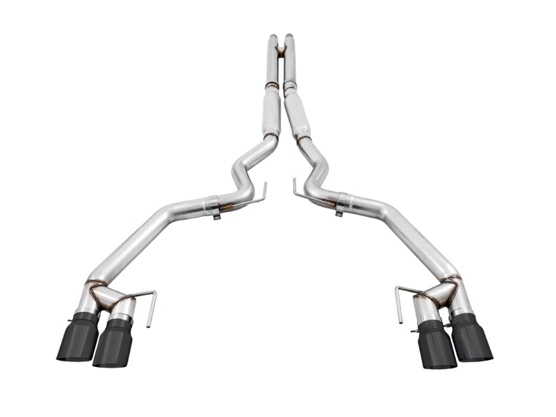 AWE Tuning 2018+ Ford Mustang GT (S550) Cat-back Exhaust - Track Edition (Quad Diamond Black Tips) 3020-43072 3020-43072 Photo - out of package