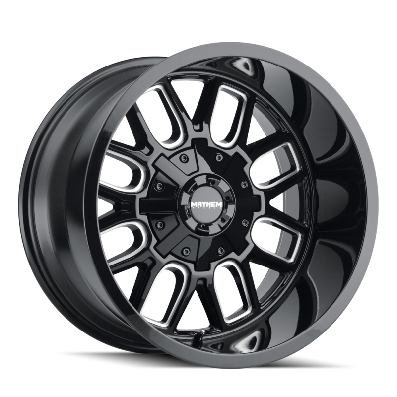 Mayhem 8107 Cogent 22x10 / 5x127 BP / -19mm Offset / 87.1mm Hub Black w/ Milled Spokes Wheel 8107-22152BM 8107-22152BM Photo - Primary