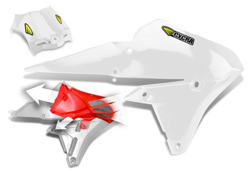 Cycra 14-19 Yamaha WR250F-450F/YZ250-450FX Powerflow Radiator Shrouds White 1CYC-1782-42 1CYC-1782-42 User 1