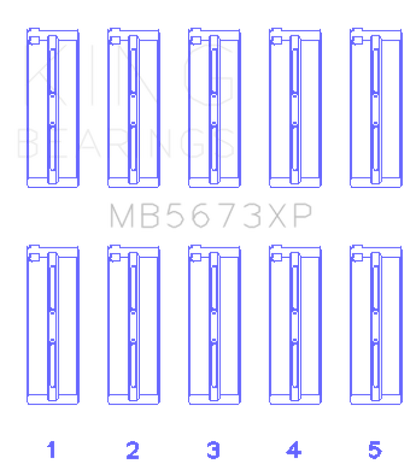 King Engine Bearings King Honda F20C/F22C 16v (Size STD) Performance Main Bearing Set MB5673XP MB5673XP Photo - Primary