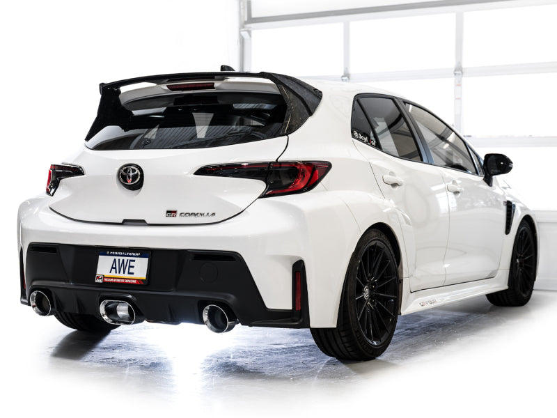 AWE Tuning AWE 23-24 Toyota GR Corolla Track Edition Catback Exhaust - Chrome Silver Tips 3020-52472 3020-52472 Photo - Mounted
