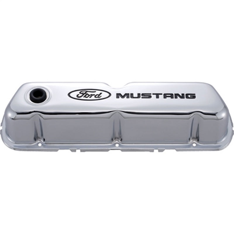 Ford Chrome Steel Valve Cover Set w/Mustang Logo FRD302-100 302-100 Photo - Primary