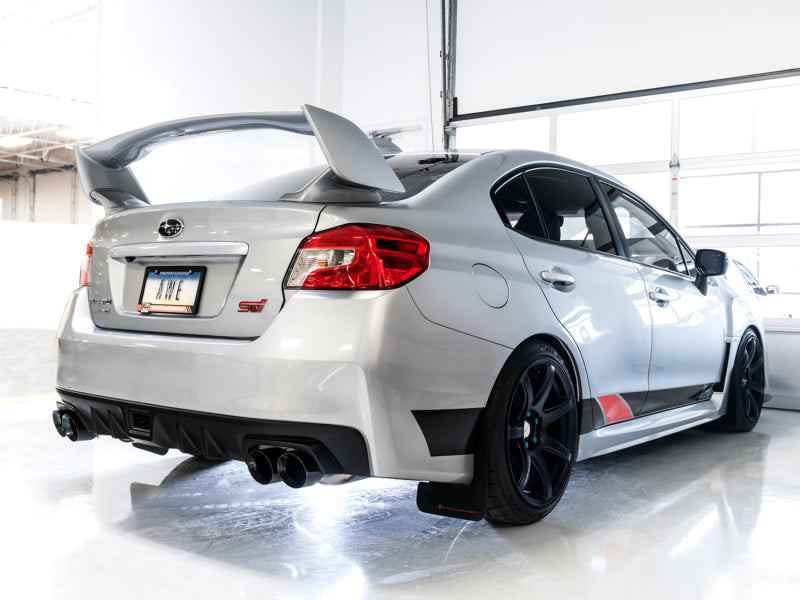 AWE Tuning Subaru STI VA / WRX GV / STI GV Sedan Touring Edition Exhaust - Diamond Black Tip (102mm) 3015-43108 3015-43108 Photo - Mounted