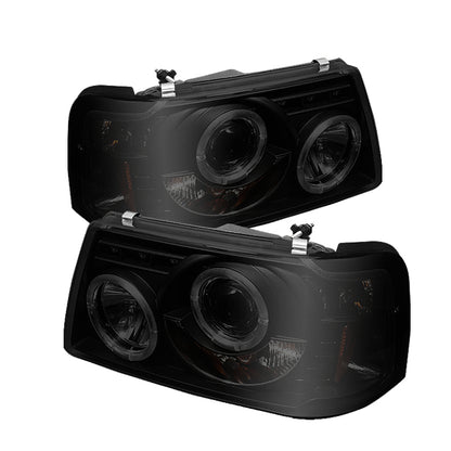 Spyder Ford Ranger 01-11 1PC Projector Headlights LED Halo LED Blk Smke PRO-YD-FR01-1PC-HL-BSM 5078476 5078476 Photo - Primary