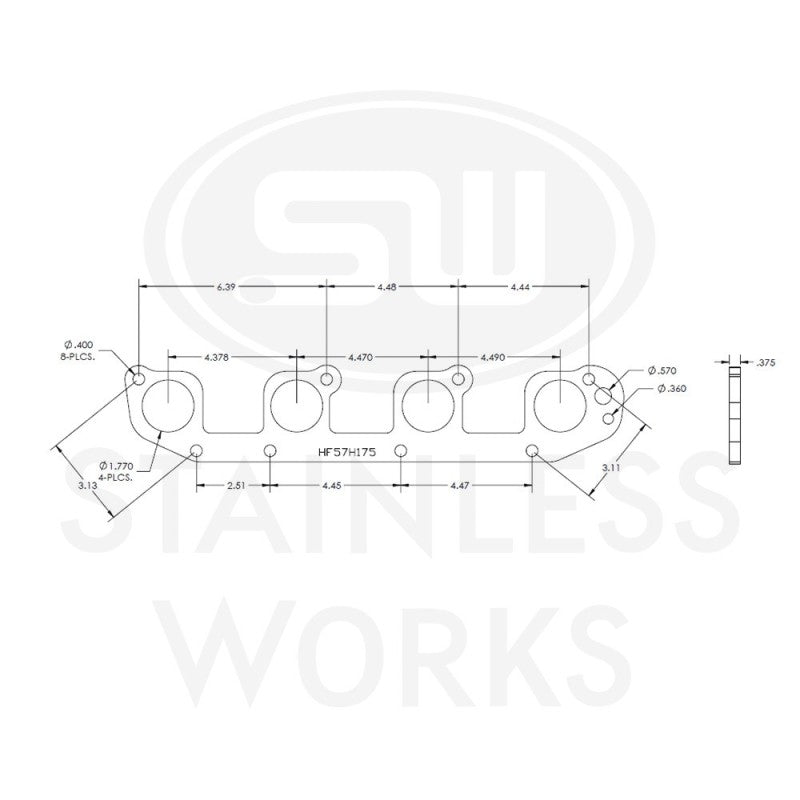 Stainless Works Hemi 5.7L Round Port Header 304SS Exhaust Flanges 1-3/4in Primaries HF57H175 HF57H175 Photo - Primary