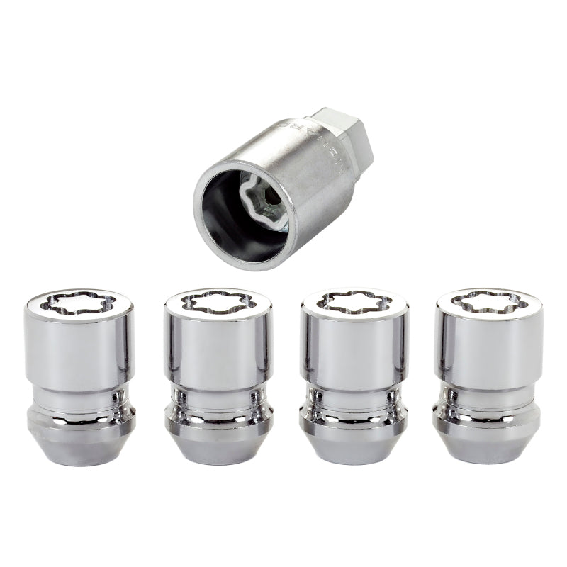 McGard Wheel Lock Nut Set - 4pk. (Cone Seat) M12X1.25 / 19mm & 21mm Dual Hex / 1.28in. L - Chrome 24154 24154 Photo - Primary