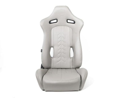 NRG "The Arrow"  Sports Vinyl Seat Grey w/ Grey Stitch plus Pressed RSC-810GY L/R User 1