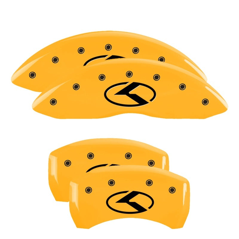 MGP 4 Caliper Covers Engraved Front & Rear 18 Kia Stinger Base Yellow w/ Circle K (KIA) 21191SCRKYL 21191SCRKYL Photo - Primary