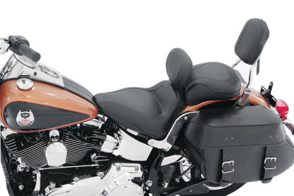 Mustang Motorcycle Mustang 06-17 Harley Softail Wide Tire (200mm) Sport Touring Solo Seat w/Driver Backrest - Black 79534 79534 Photo - Primary