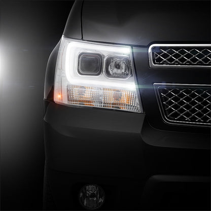 Spyder 07-14 Chevy Suburban/1500/2500/Tahoe V2 Projector Headlights Chrome PRO-YD-CSUB07V2-DRL-C 5082572 5082572 Photo - Mounted