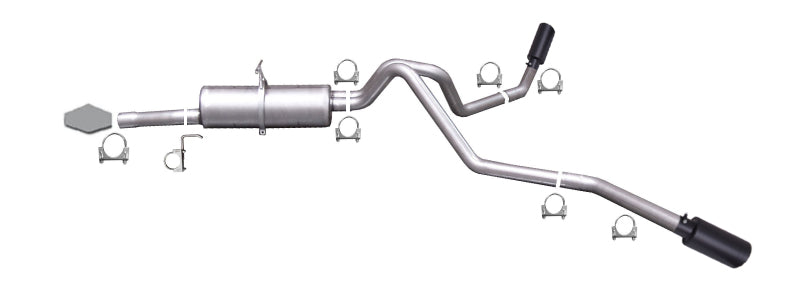 Gibson 99-04 Ford F-250 Super Duty Lariat 6.8L 2.5in Cat-Back Dual Extreme Exhaust - Black Elite 69004B 69004B Photo - Primary