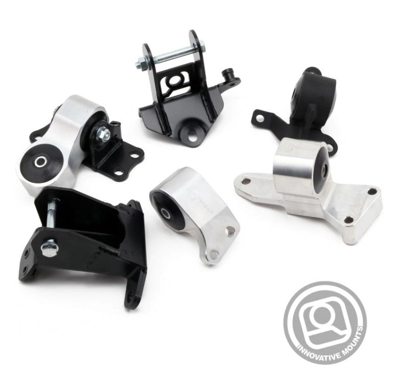 Innovative 06-11 Honda Civic Si K-Series Silver Billet Aluminum Mounts 95A Bushings (Not K24 Trans) B90850-95A