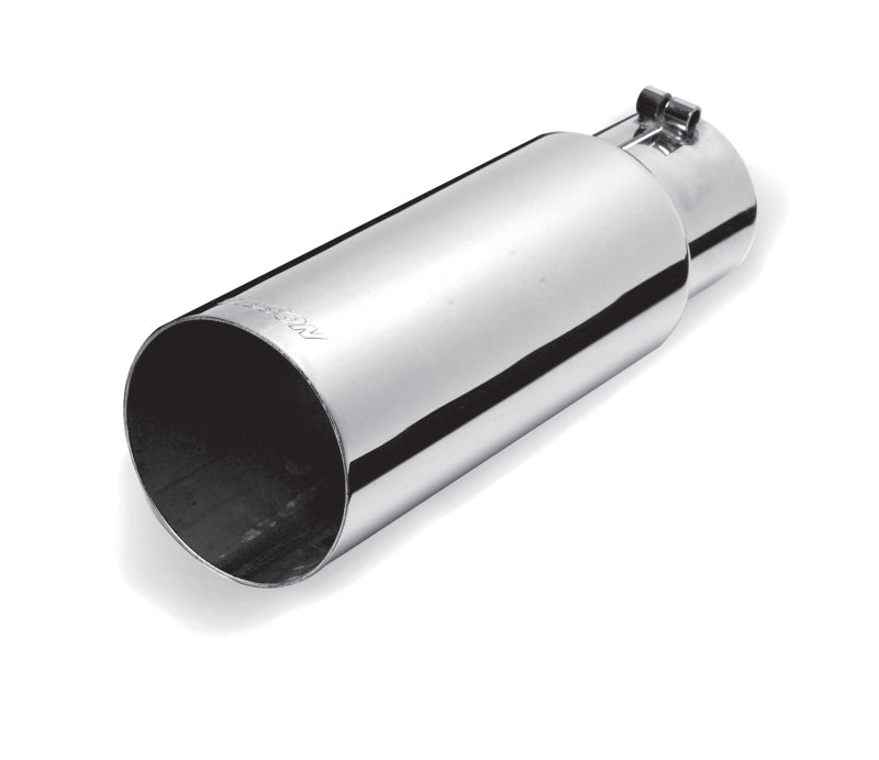 Gibson Round Single Wall Straight-Cut Tip - 4in OD/3.5in Inlet/12in Length - Stainless 500382 500382 Photo - Primary