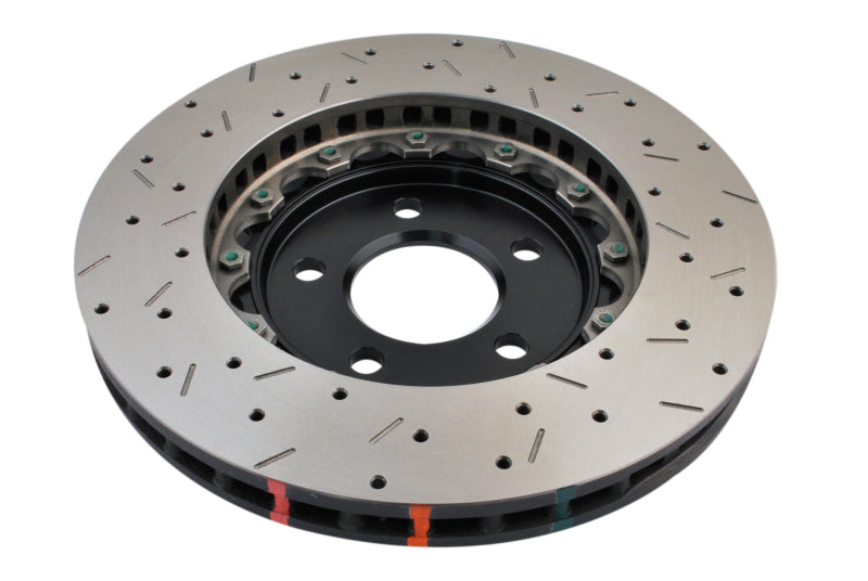 DBA 05-10 Ford Mustang GT / 11-13 V6 Front Drilled & Slotted 5000 Series 2 Piece Rotor w/ Black Hat 52113BLKXS 52113BLKXS Photo - out of package