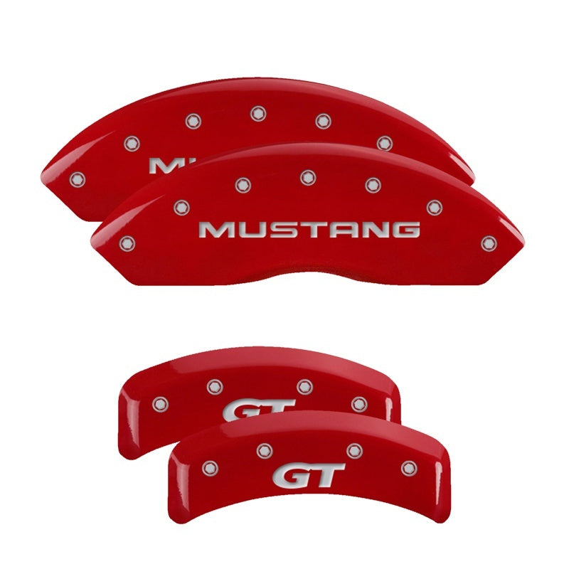 MGP Caliper Covers (set of 4), Engraved Front Mustang Engraved Rear SN95 10095SMG1RD Photo - Primary