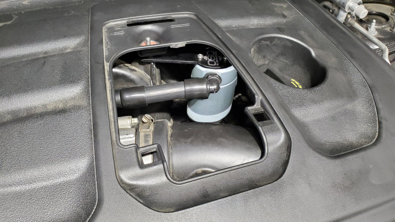 J&L 16-22 Dodge Durango / Jeep Grand Cherokee 3.6L Oil Separator 3.0 Passenger Side - Clear Anodized 3074P-C 3074P-C Photo - Mounted