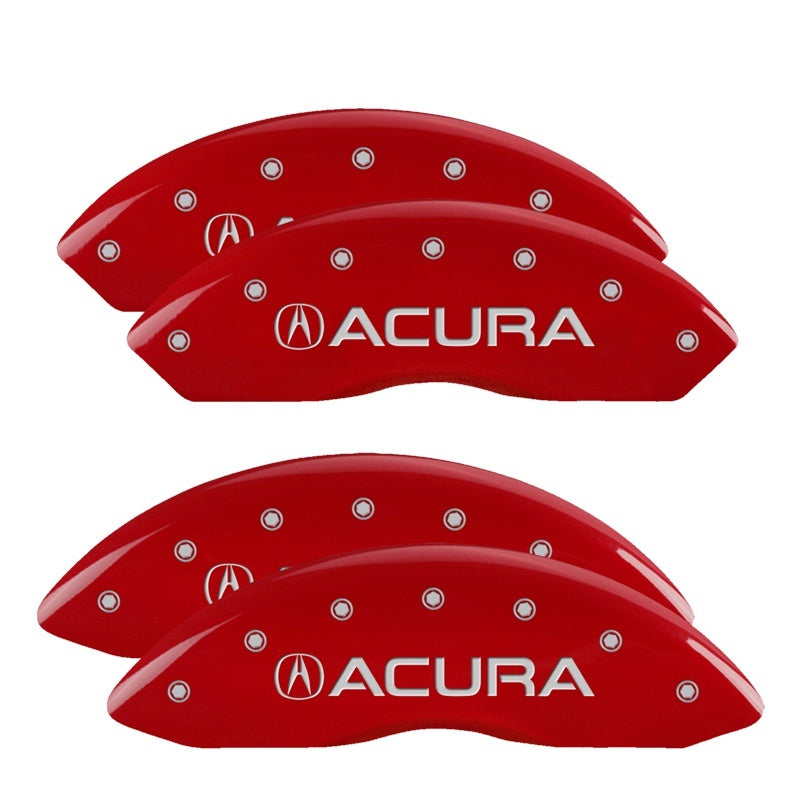 MGP 4 Caliper Covers Engraved Front & Rear Acura Red finish silver ch 39015SACURD 39015SACURD Photo - Primary