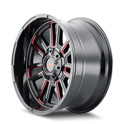 Mayhem 8115 Apollo 20x9 / 6x135 BP / 18mm Offset / 106mm Hub Black w/ Prism Red Wheel 8115-2937BTR18 8115-2937BTR18 Photo - Primary