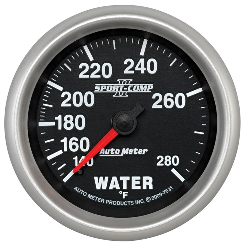 Autometer Gauge, Water Temp, 2 5/8", 140-280 Degre F, Mechanical, Sport-Comp II 7631 Photo - Primary
