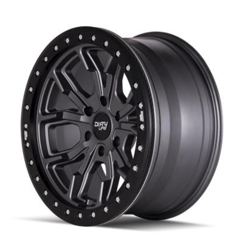 Dirty Life 9303 DT-1 17x9/5x127 BP/-12mm Offset/78.1mm Hub Matte Gunmetal Wheel - Simulated Rashring 9303-7973MGT12