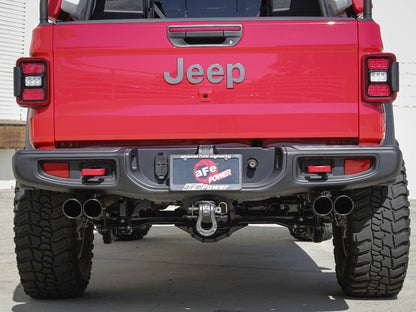 aFe Vulcan Series 3in-2-1/2in 304 SS Cat-Back 2020 Jeep Gladiator (JT) V6-3.6L w/ Black Tips 49-38084-B 49-38084-B Photo - Mounted