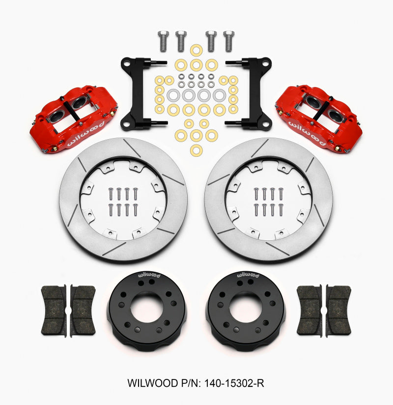 Wilwood Narrow Superlite 4R Front Kit 12.19in Drilled Red 63-87 C10 w/ Wilwood Pro Spindles 140-15302-R 140-15302-R Photo - Primary
