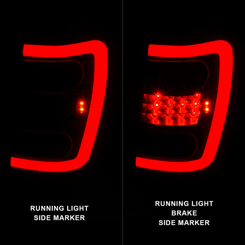 ANZO 1999-2004 Jeep Grand Cherokee LED Tail Lights w/ Light Bar Black Housing Smoke Lens 311395 311395 Photo - Unmounted
