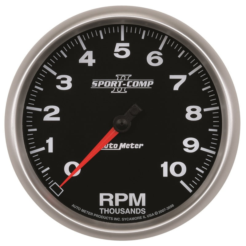 Autometer Gauge, Tachometer, 5", 10k RPM, In-Dash, Sport-Comp II 3698 Photo - Primary