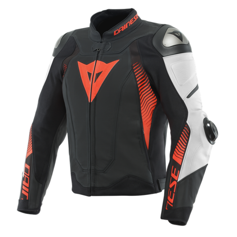 Dainese Super Speed 4 leather Jacket Perforated Matte Black/White/Fluorescent Red Size - 48 201533871-23A-48 201533871-23A-48 User 1