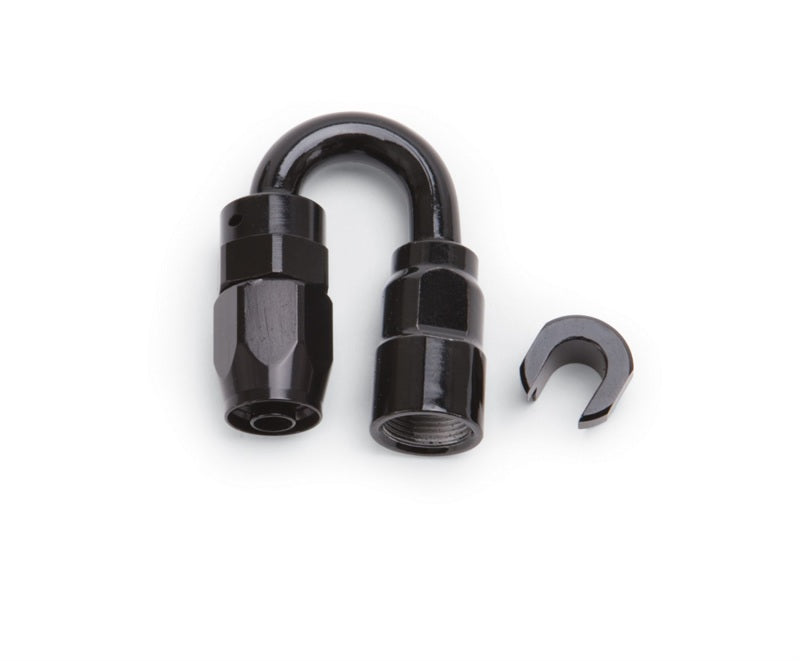 Russell Performance 3/8in SAE Quick Disc Female to -6 Hose Black 180 Degree Hose End 611233 611233 Photo - Primary
