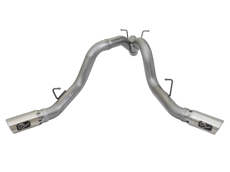 aFe Polished Large Bore-HD 4" 409 SS DPF-Back Exhaust 17 GM Diesel Trucks 49-44086-P Photo - Unmounted