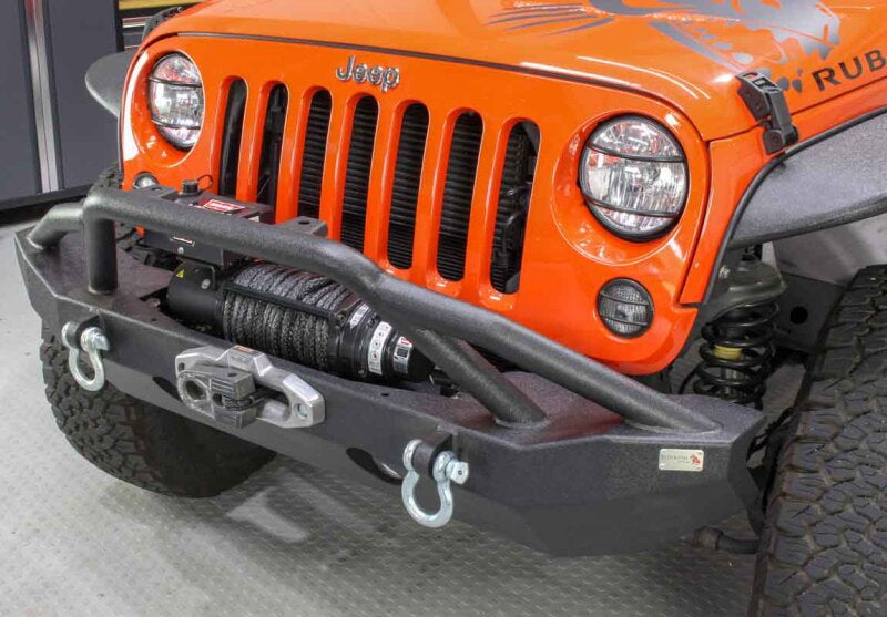 Fishbone Offroad 07-18 Jeep Wrangler JK Full Width Front Winch Bumper - Black Powdercoat FB22068 FB22068 Photo - lifestyle view