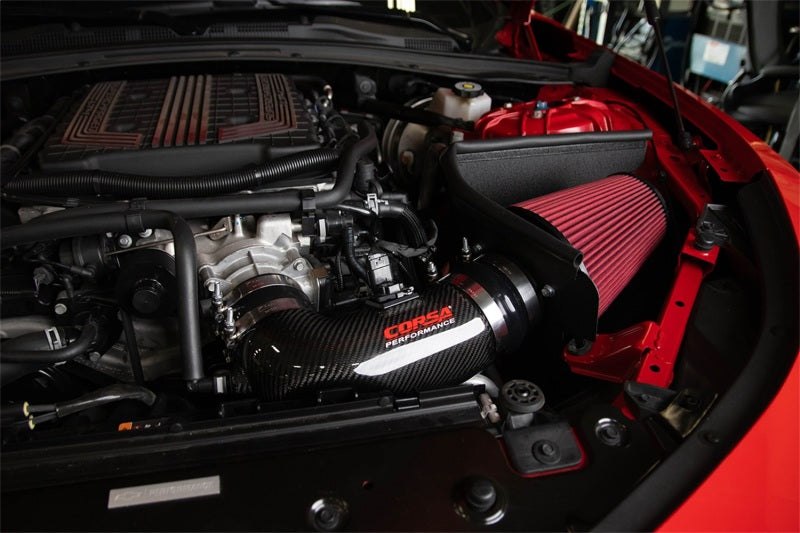 CORSA Performance Corsa 17-21 Chevrolet Camaro ZL1 Carbon Fiber Air Intake w/ DryTech 3D No Oil Filtration 44005D 44005D Photo - Mounted