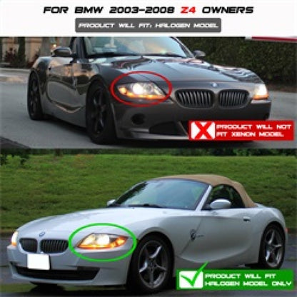 Spyder BMW Z4 03-08 Projector Headlights Halogen Model Only - LED Halo Chrome PRO-YD-BMWZ403-HL-C 5029089 5029089 Photo - Mounted