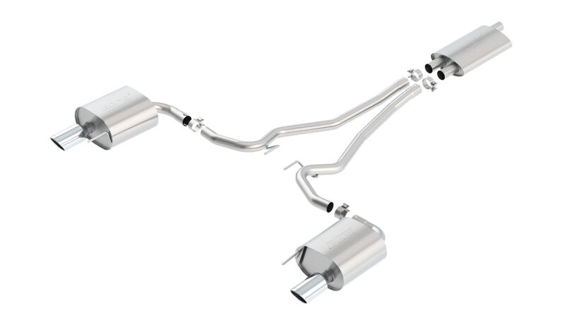 Borla 15-16 Ford Mustang EcoBoost 2.3L AT/MT EC-Type Cat Back SS Single Round Rolled Tips Exhaust 1014039 1014039 Photo - Primary