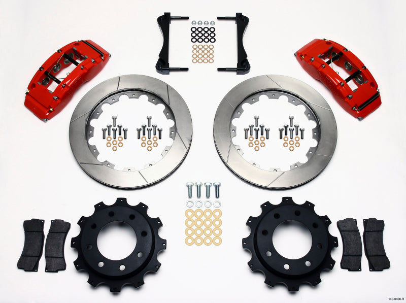 Wilwood TC6R Rear Kit 16.00in Red 1999-2010 GM Trk 2500 HD 4.84 Cntr 140-9406-R 140-9406-R Photo - Primary