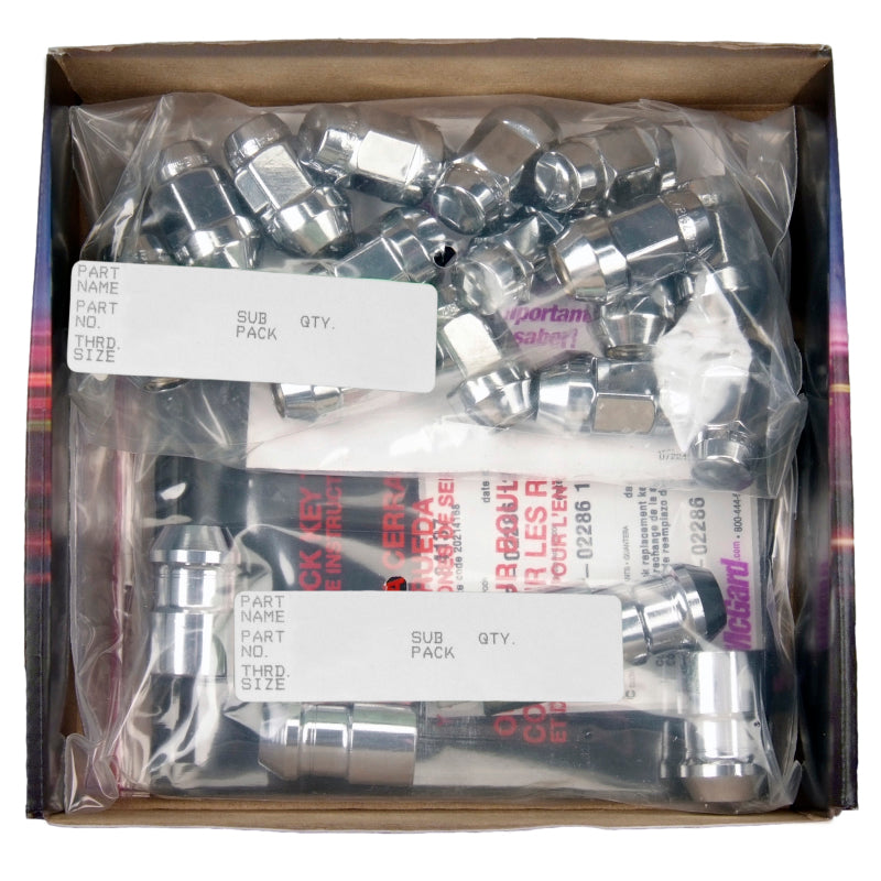McGard 5 Lug Hex Install Kit w/Locks (Cone Seat Nut / Bulge) M12X1.5 / 3/4 Hex / 1.45in L - Chrome 84537 84537 Photo - in package