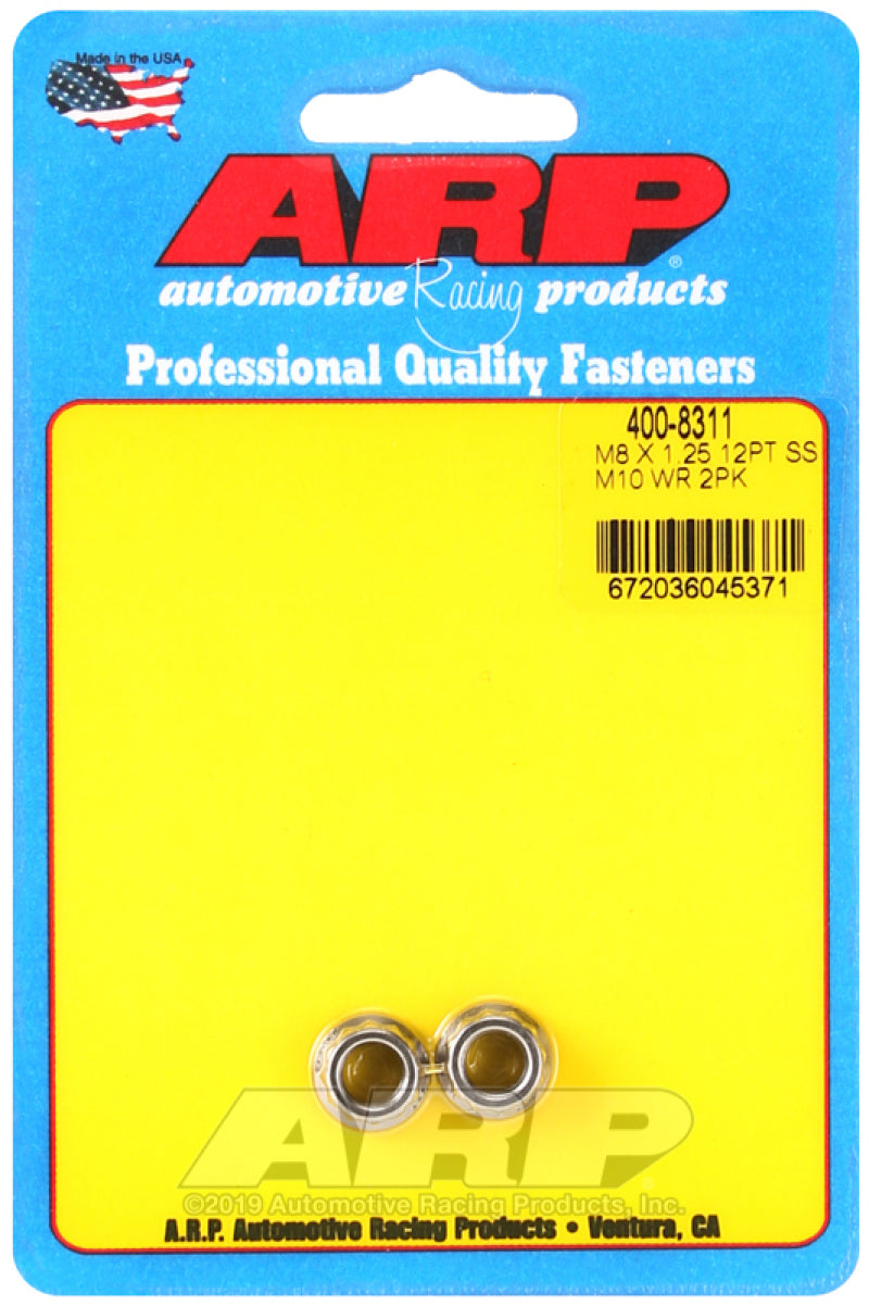 ARP M8 X 1.25 (M10 wr) SS 12pt Nut Kit 400-8311 Photo - Primary