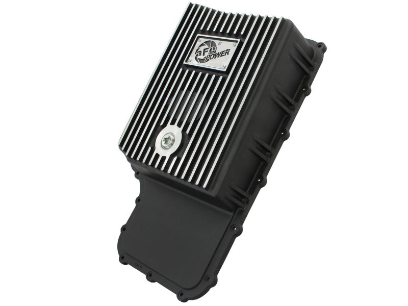 aFe Transmission Pan, Black w/ Machined Fins: Ford Trucks 11-16 V8-6.7L (t 46-70182 Photo - Primary