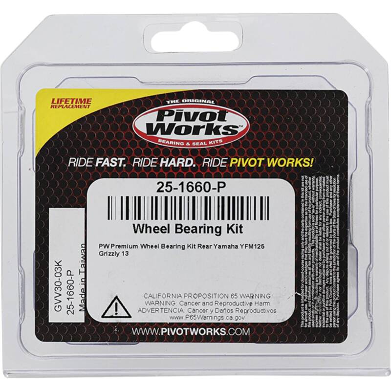 Pivot Works Yamaha Wheel Bearing Kit Premium Bearings 25-1660-P 25-1660-P Photo - Primary