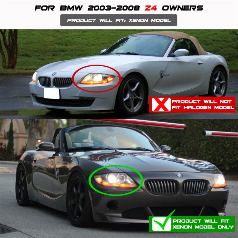 Spyder BMW Z4 03-08 Projector Headlights Xenon/HID Model Only - LED Halo Black PRO-YD-BMWZ403-HID-BK 5029676 5029676 Photo - Mounted