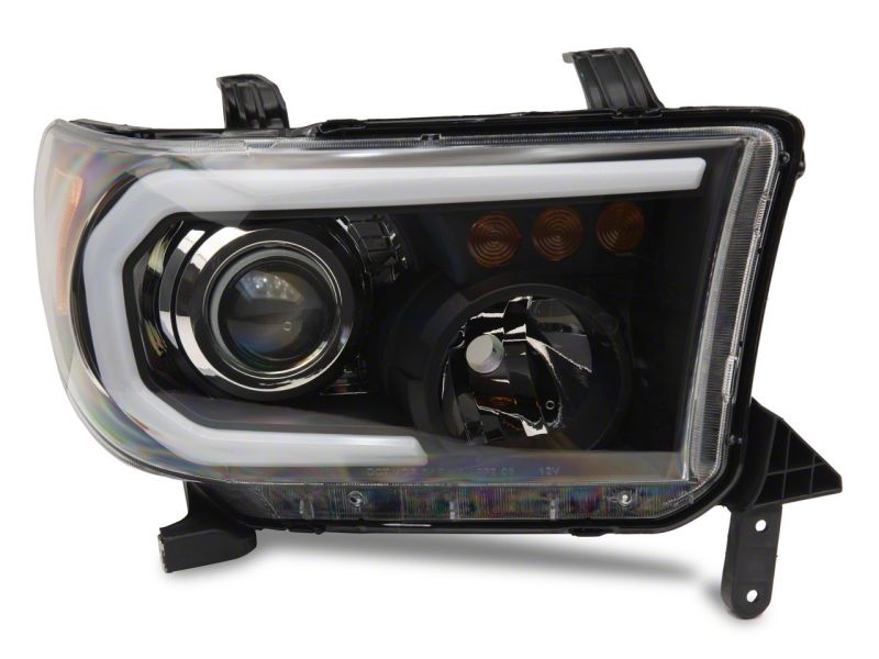 Raxiom 07-13 Toyota Tundra Axial Projector Headlights w/ SEQL LED Bar- Blk Housing (Clear Lens) TU16007 TU16007 Photo - Close Up